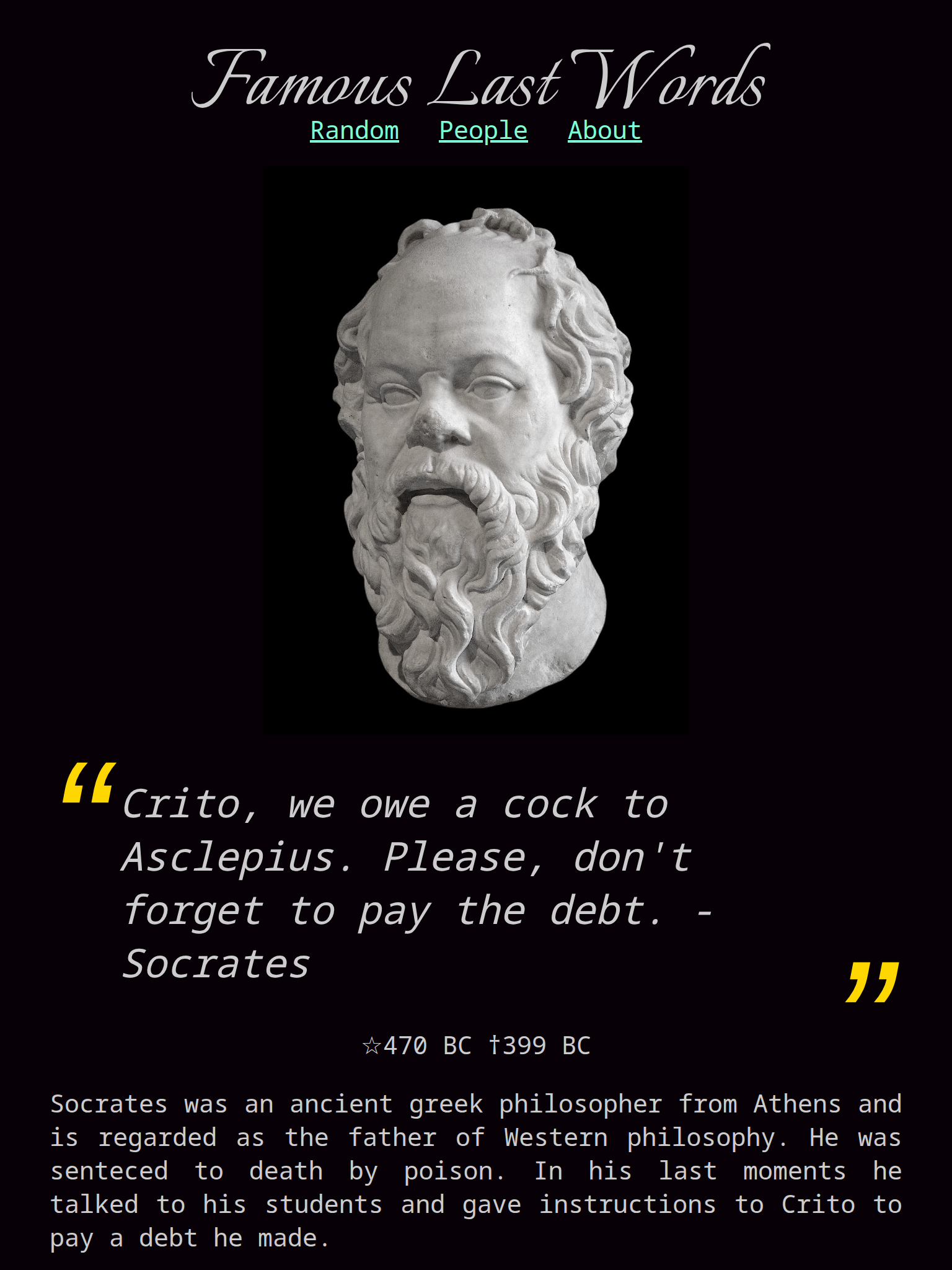 Famous Last Words (screenshot)