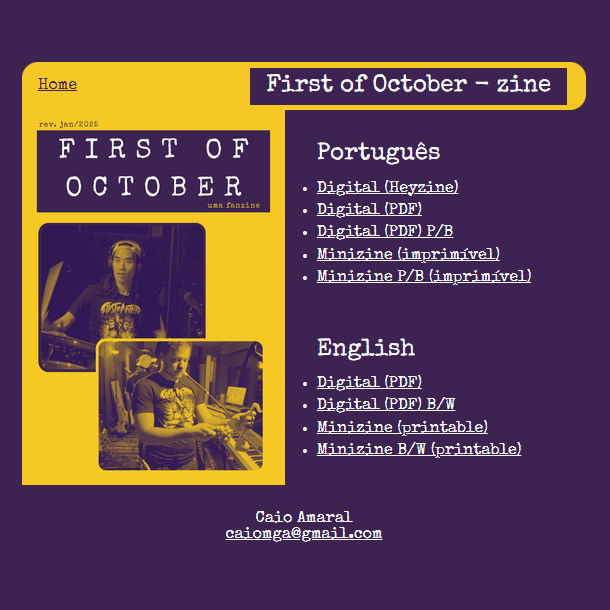 First of October - Zine (screenshot)