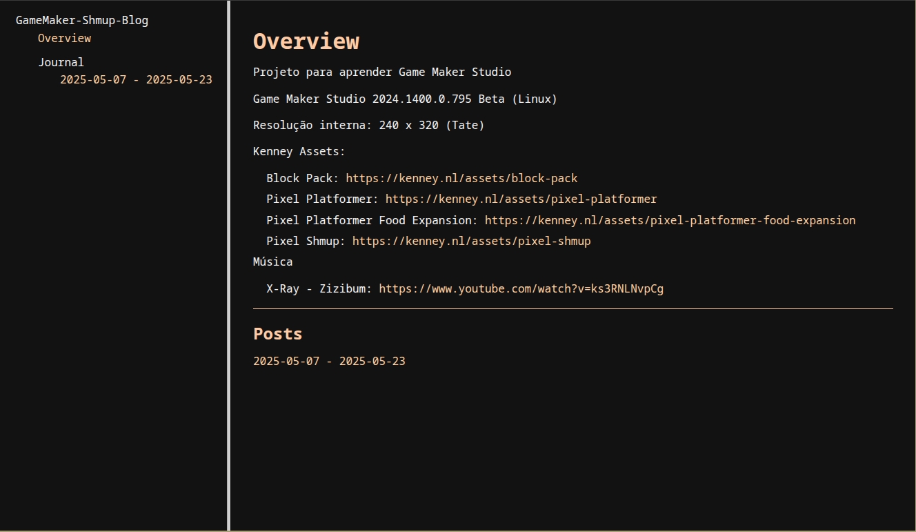 GameMaker Shmup Blog (PT-BR) (screenshot)