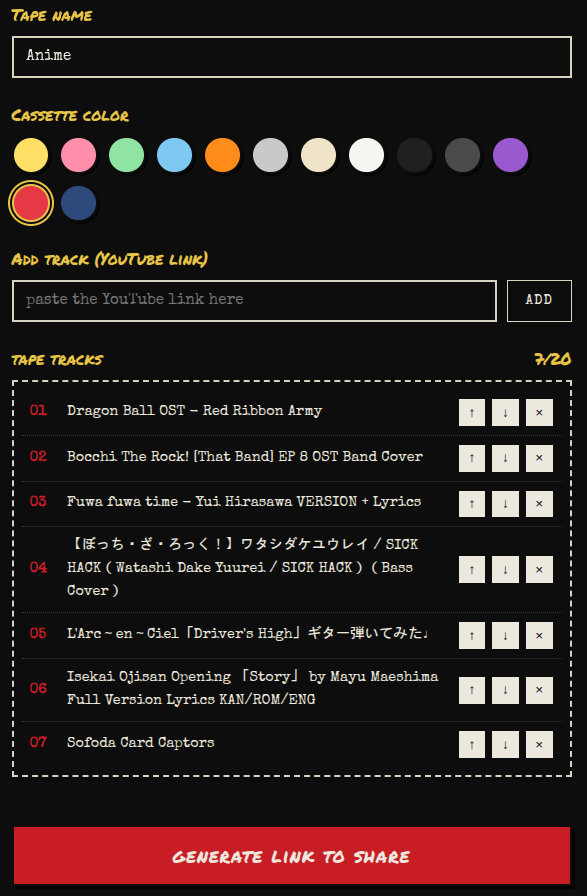 Mixtape Phantom tape editor